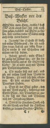 Buß-Wecker vor der Beicht