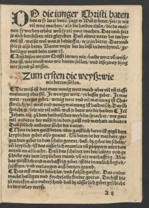 Do die junger Christi baten das er sy leret beeten ...