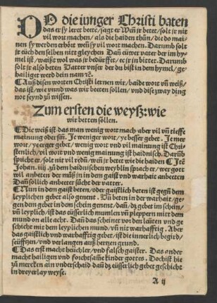 Do die junger Christi baten das er sy leret beeten ...