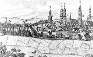 Zittau. Ausschnitt aus: Prospekt der Stadt Zittau, 1757 (Sign.: VIII 130)