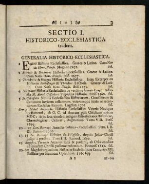 3-85, Sectio I. Historico-Ecclesiastica tradens.
