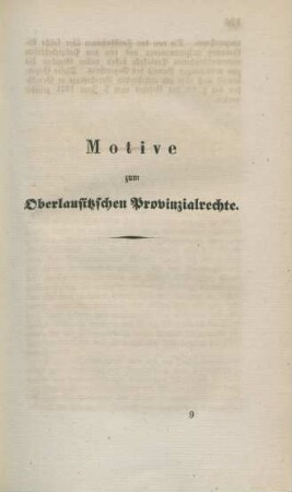 Motive zum Oberlausitzschen Provinzialrechte.
