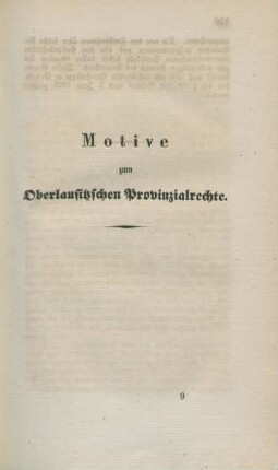 Motive zum Oberlausitzschen Provinzialrechte.