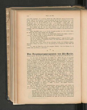 Das Vergnügungsprogramm von Alt-Berlin