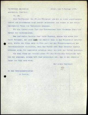 Bericht des ersten Sekretars an das General-Sekretariat