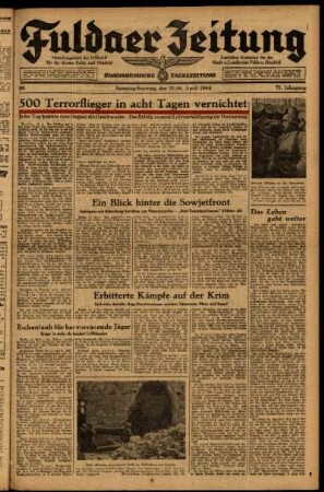 Ausgabe vom Samstag, den 15. April 1944.
