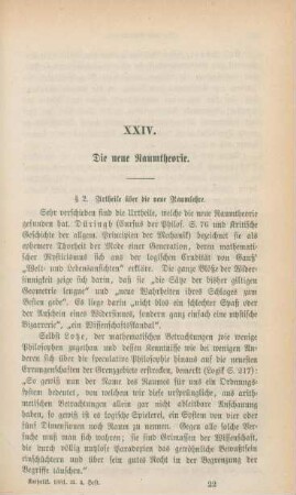 337-362 Die neue Raumtheorie : Fortsetzung