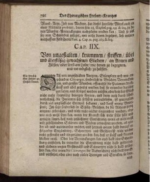 Cap. IIX. Von ungestalten / krummen / steifen / übel und überflüssig gewachsenen Gliedern / an Armen und Füssen/ oder sonst am Leibe/ [...]