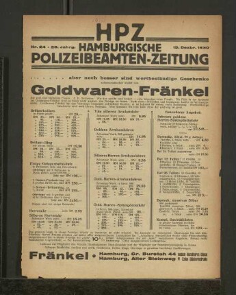 Nr. 24 * 20. Jahrg. 15. Dezbr. 1930