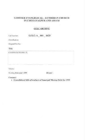 CONSOLIDATED BILLS