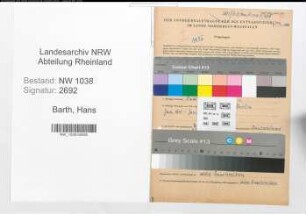 Entnazifizierung Hans Barth , geb. 31.03.1897 (Kaufmann)