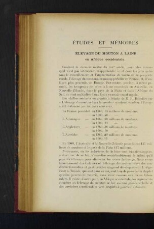 Études Et Mémoires.