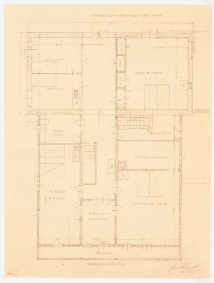 Gutshof Nickelgut, Blindham Umbau des Wohnhauses: (von Inv.Nr. 43457) Grundriss Obergeschoss 1:50