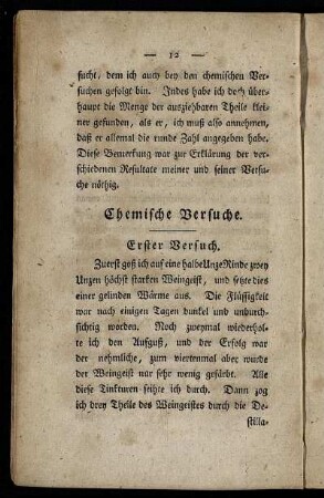 Chemische Versuche.