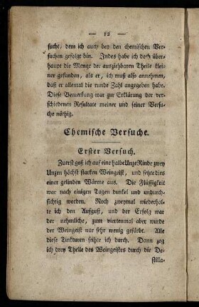 Chemische Versuche.