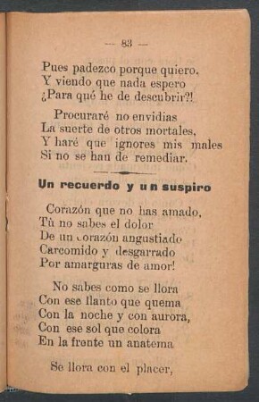 Un recuerdo y un suspiro