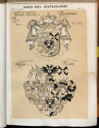 Taf. 44. Fürst v. Clary. u. Aldringen. Dipl. v. 2.II.1767. - Graf v. Clary