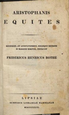 Aristophanis Equites