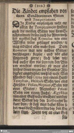 Die Kinder empfahen von ihren Ernährerinnen Sitten und Temperament