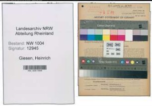 Entnazifizierung Heinrich Giesen , geb. 06.01.1921 (Kaufm.Angestellter)