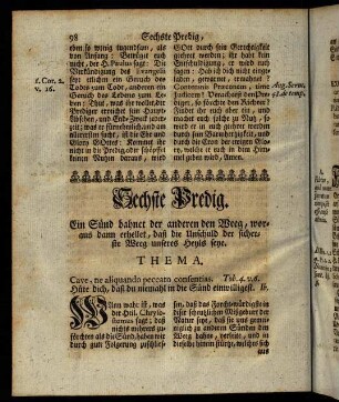 98-110, Sechste Predig.