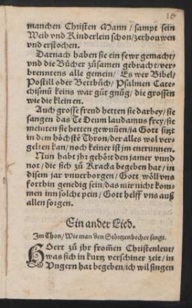 Ein ander Lied. || Jm Thon/ Wie man den Stœrtzenbecher singt. ||