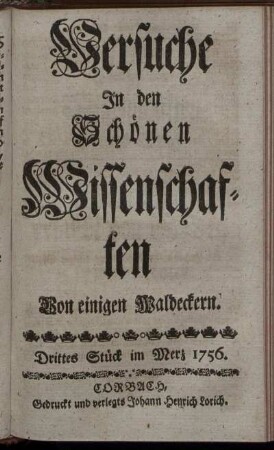 Drittes Stück im Merz 1756.