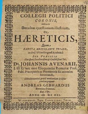 De haereticis