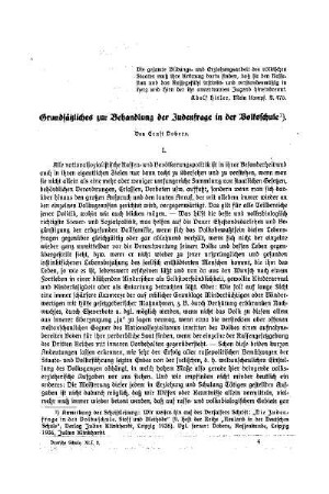 Grundsätzliches zur Behandlung der Judenfrage in der Volksschule