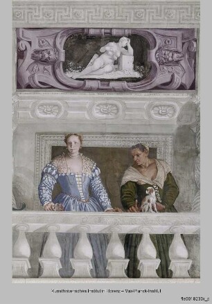 Villa Barbaro; Stanza dell'Olimpo : Porträt der Frau Barbaro, ihre Söhne und die Amme