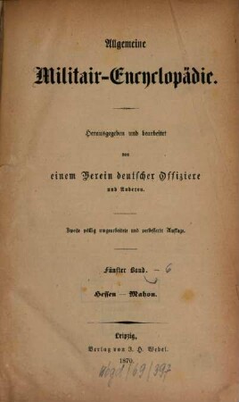 Allgemeine Militair-Encyclopädie. 5, Hessen - Mahon