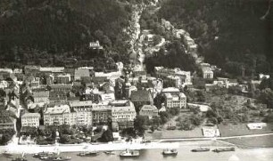 Bad Schandau. Östlicher Stadtteil. Luftbild-Schrägaufnahme von Südwest