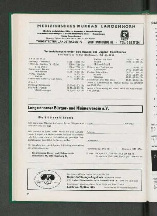 Langenhorner Bürger- und Heimatverein e.V. Beitrittserklärung