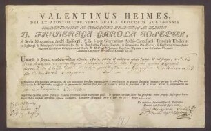 Erste Tonsur Friedrich Theresia Marias von Coudenhovens.