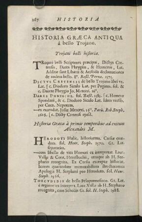 267-281, Historia Graeca Antiqua à bello Trojano.