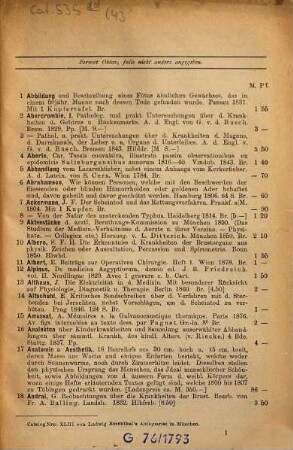 Medicin seit dem Jahre 1800 : Anatomie, Chirurgie, Gynäkologie, Hygiene, Pathologie, Pharmacie, Physiologie, Syphilis etc., Thierheilkunde
