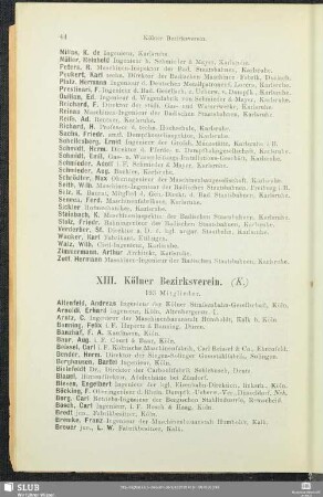XIII. Kölner Bezirksverein.