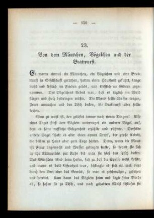 23. Von dem Mäuschen, Vögelchen und der Bratwurst.