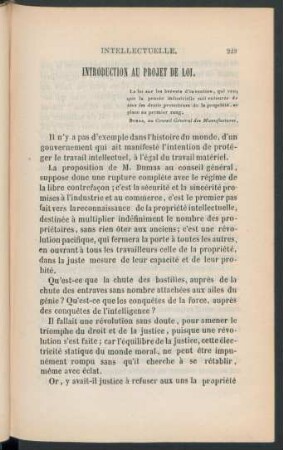 Introduction au projet de loi