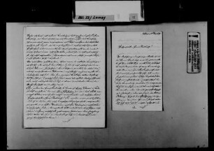 Schreiben von N.N. Forstmeyer, Uiffingen, August Lamey: Ausschreibung der Pfarrstelle in Blankenloch.