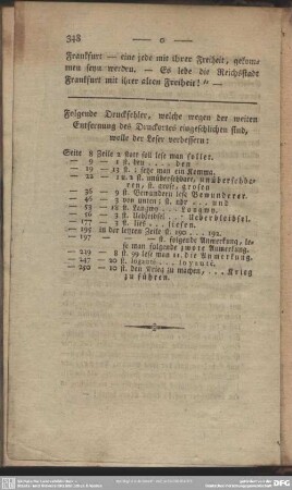 Folgende Druckfehler, welche wegen der weiten Entfernung des Druckortes eingeschlichen sind, wolle der Leser verbessern