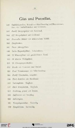 Glas und Porzellan (Nr. 542-582)