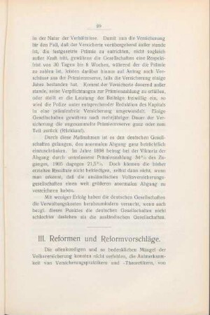 III. Reformen und Reformvorschläge.