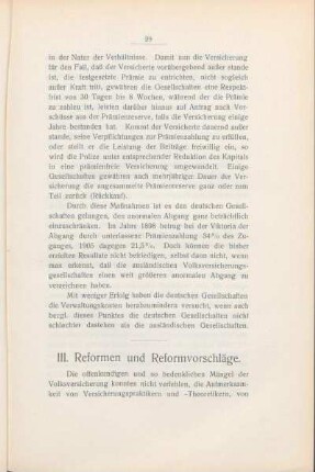 III. Reformen und Reformvorschläge.