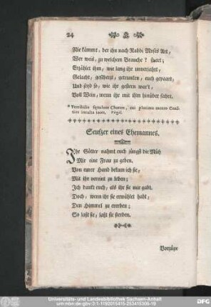 Seufzer eines Ehemannes.
