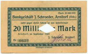 Geldschein / Notgeld, 20 Millionen Mark, 09-1923