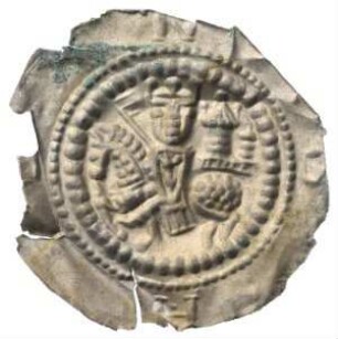 Fundmünze, Brakteat, Reiterbrakteat, um 1250 - 1275