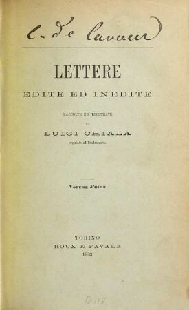 Lettere edite ed inedite, 1