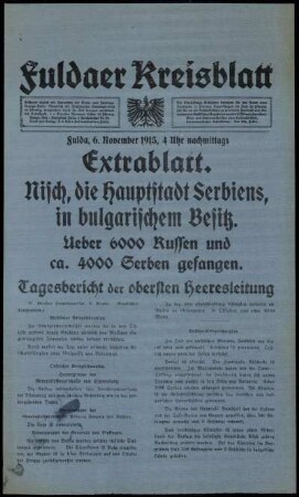 Zweite Ausgabe vom Samstag, den 06. November 1915.