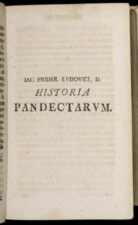Historia Pandectarum.